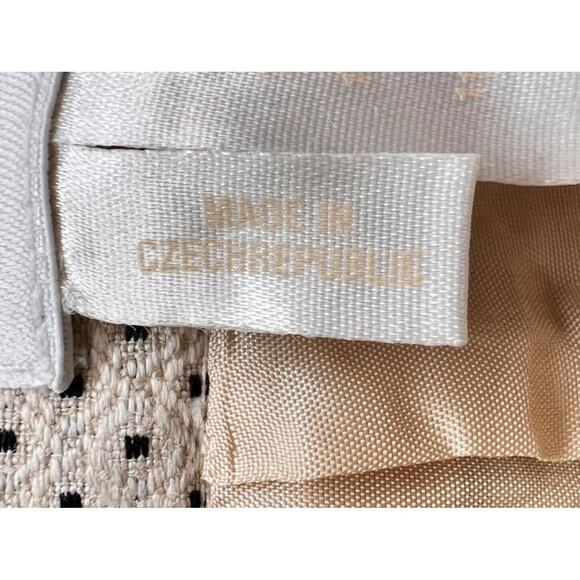 Vintage Escada Pencil Skirt Womens US 10 Cream Micro Dot Silk Blend Quiet Luxury - Picture 13 of 14